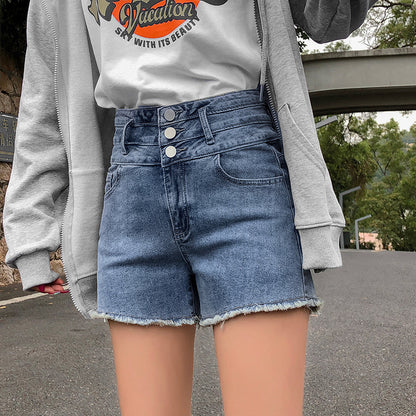CECILE | High-Waist Denim Shorts – Stoer, stijlvol en supercomfortabel