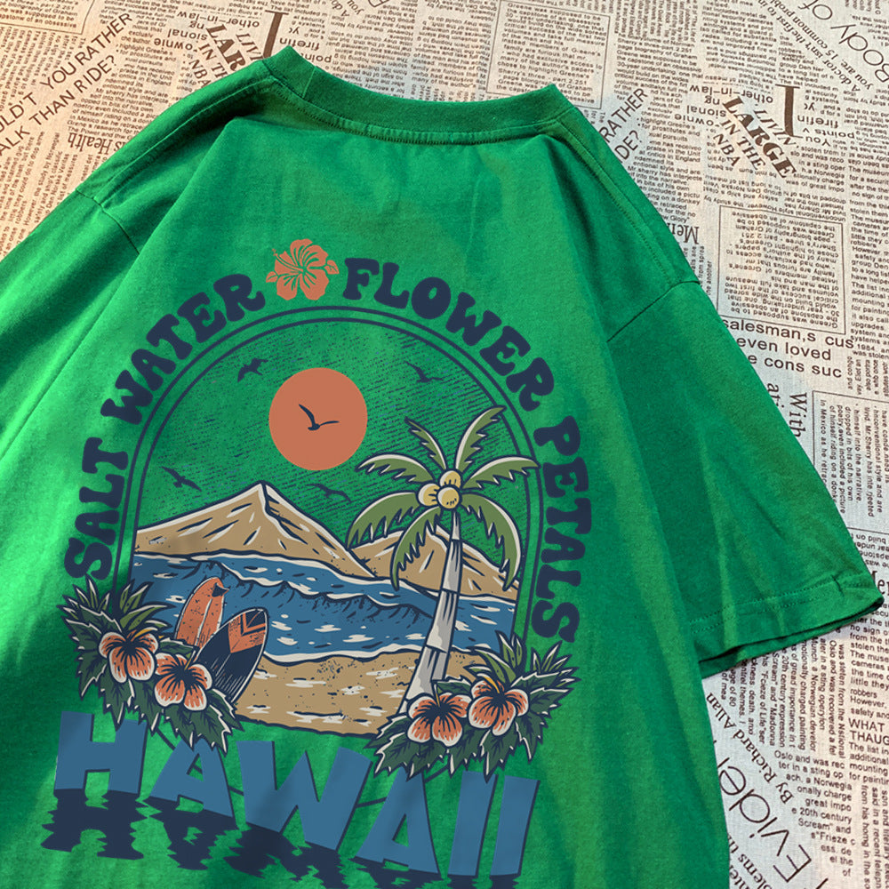 KINA | Hawaiiaanse Vibes T-shirt met Tropisch Design