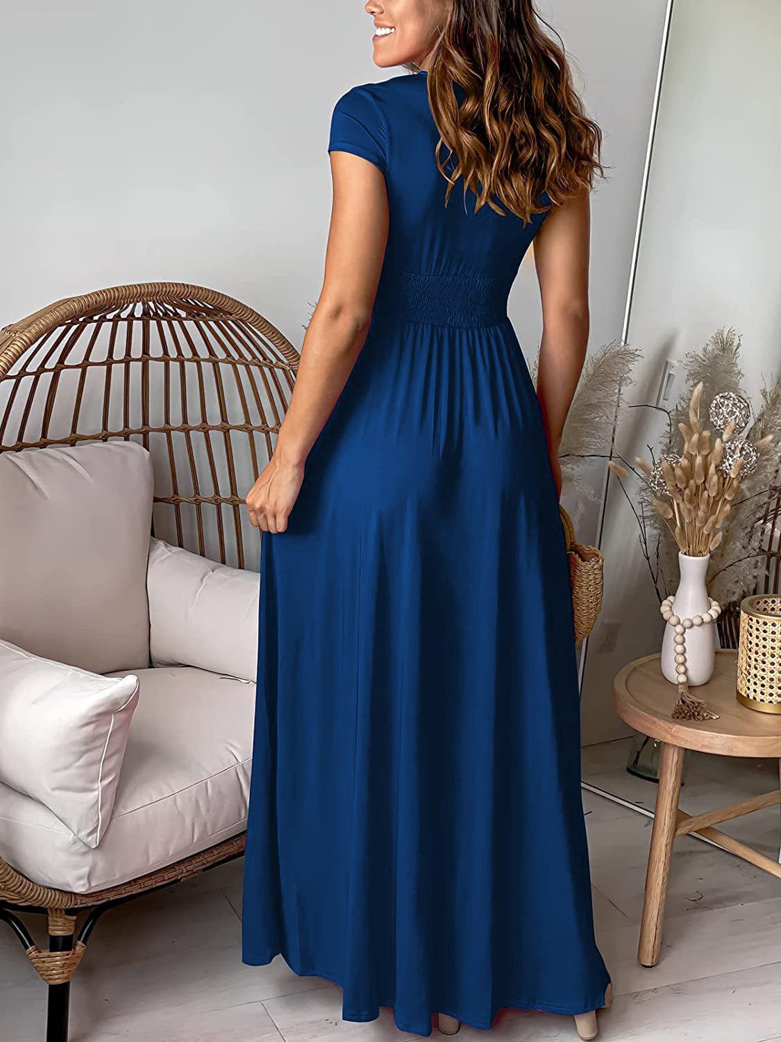 TATUM | Maxi Jurk met V-Hals en Hoge Split – Zomerjurk in Meerdere Kleuren
