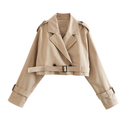 MAYA | Cropped Trenchcoat Beige – Modern, Chic & Onmisbaar in Jouw Garderobe