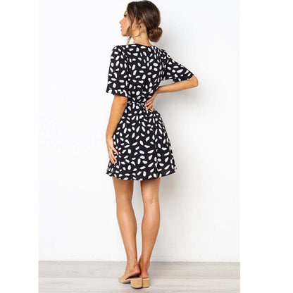 KYLIA | V-hals Zomerjurk met Print – Casual en Vrouwelijk