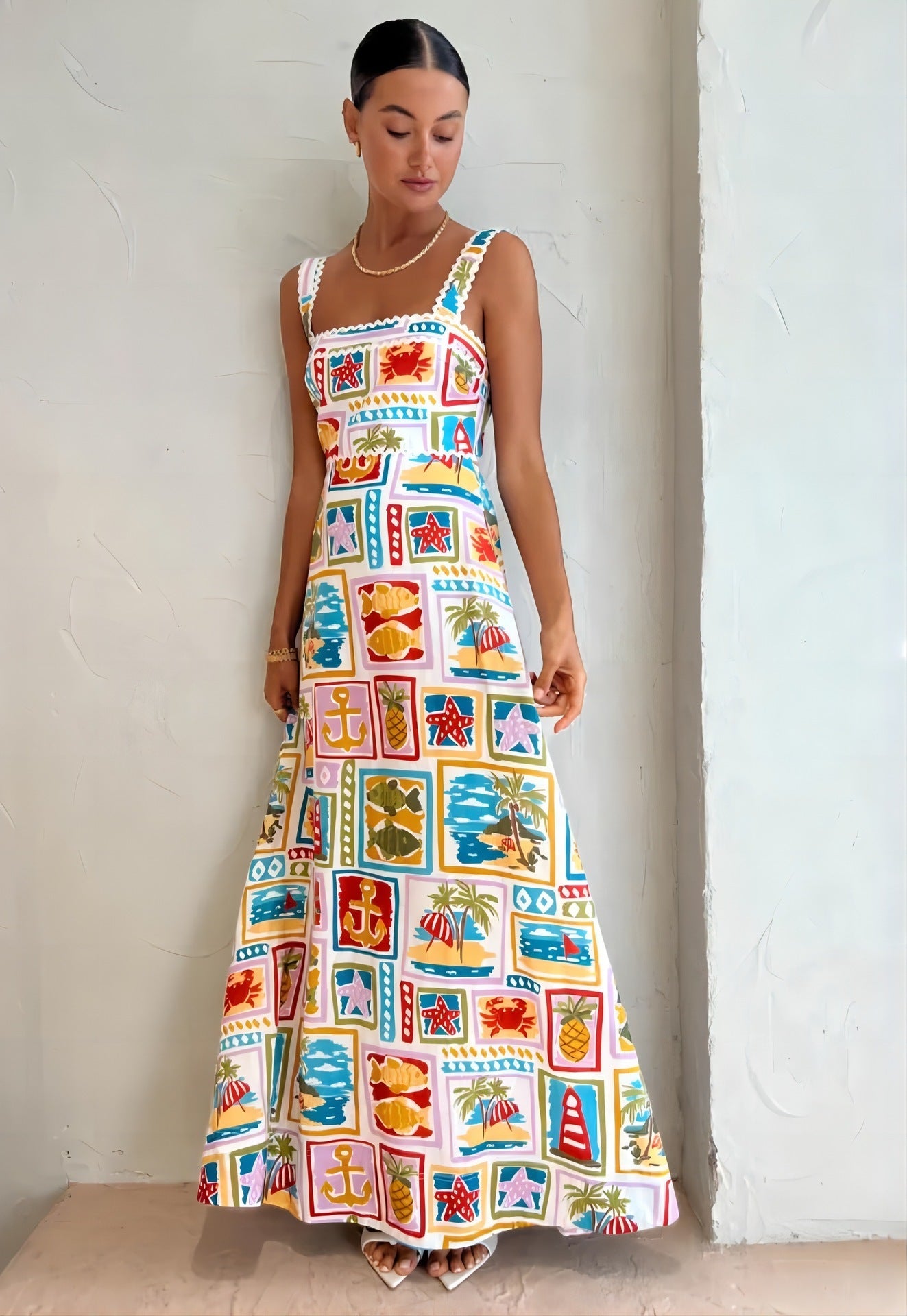 JELKA | Summer Print Maxi Jurk – Tropische Vibes & Kleurexplosie
