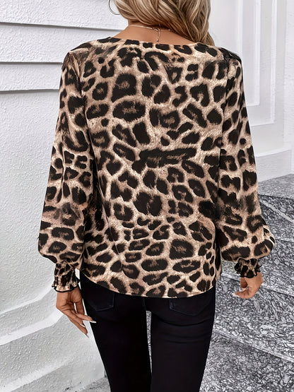 RITA | Panterprint Blouse met Ballonmouw – Statement Chic