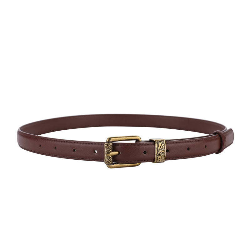ANIC | Vintage Riem met Goudkleurige Gesp – Stijlvolle Accessoire voor Elke Look