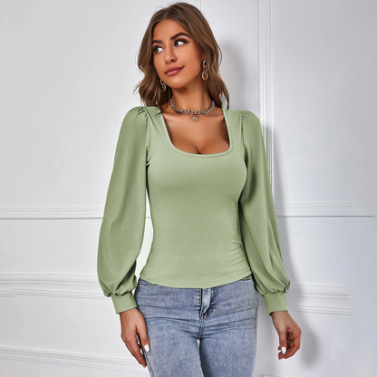 NIKE | Prachtige Groene Puff Sleeve Top – Elegantie in de Kleinste Details