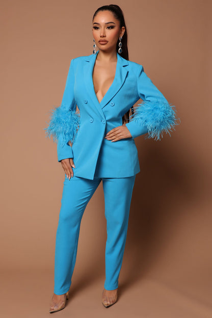LYRA | Luxe Blazer Set met Veren – Elegant, Stijlvol & Statement-Making