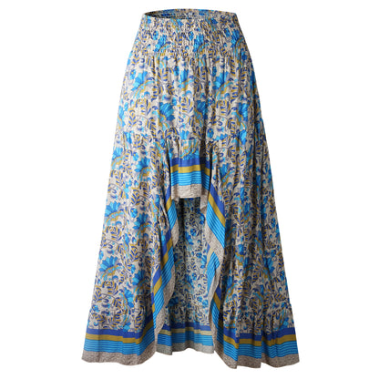 CHANNEL | Boho Maxirok met Bloemenprint en Hoge Voorsplit