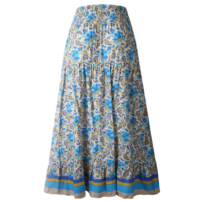 CHANNEL | Boho Maxirok met Bloemenprint en Hoge Voorsplit