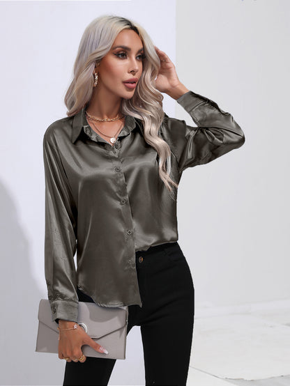 SYLVIA | Zijdezachte Satijnen Blouse – Tijdloos Chic met een Luxe Glans