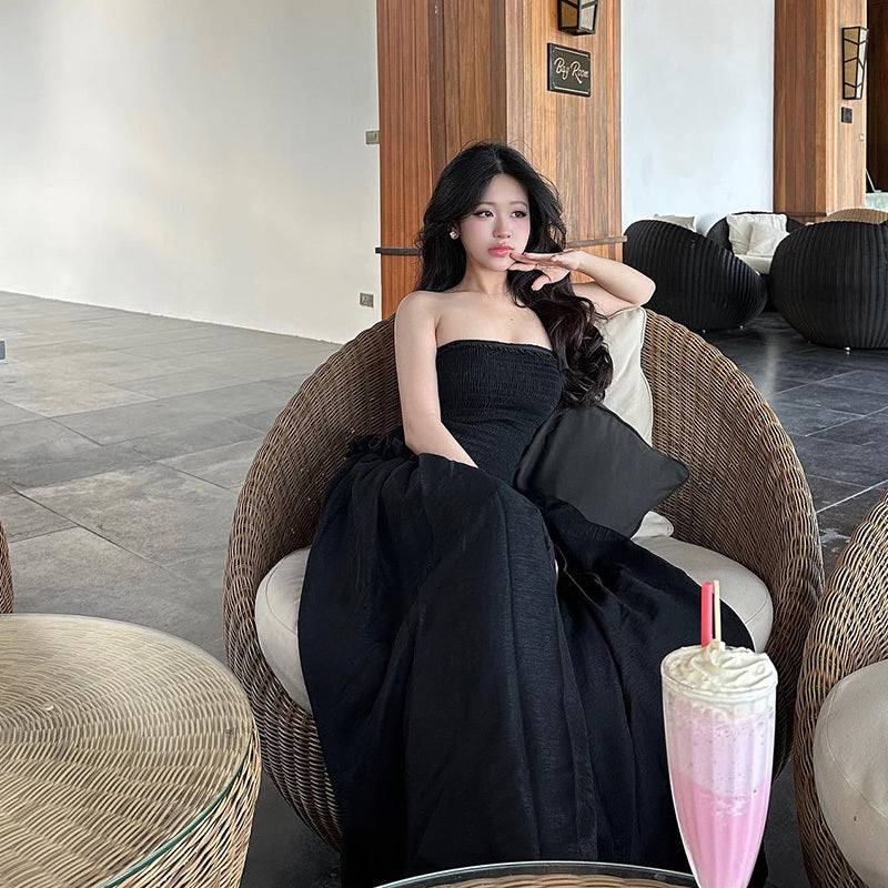 YOLINE | Strapless Midi Zomerjurk – Elegant & Comfortabel