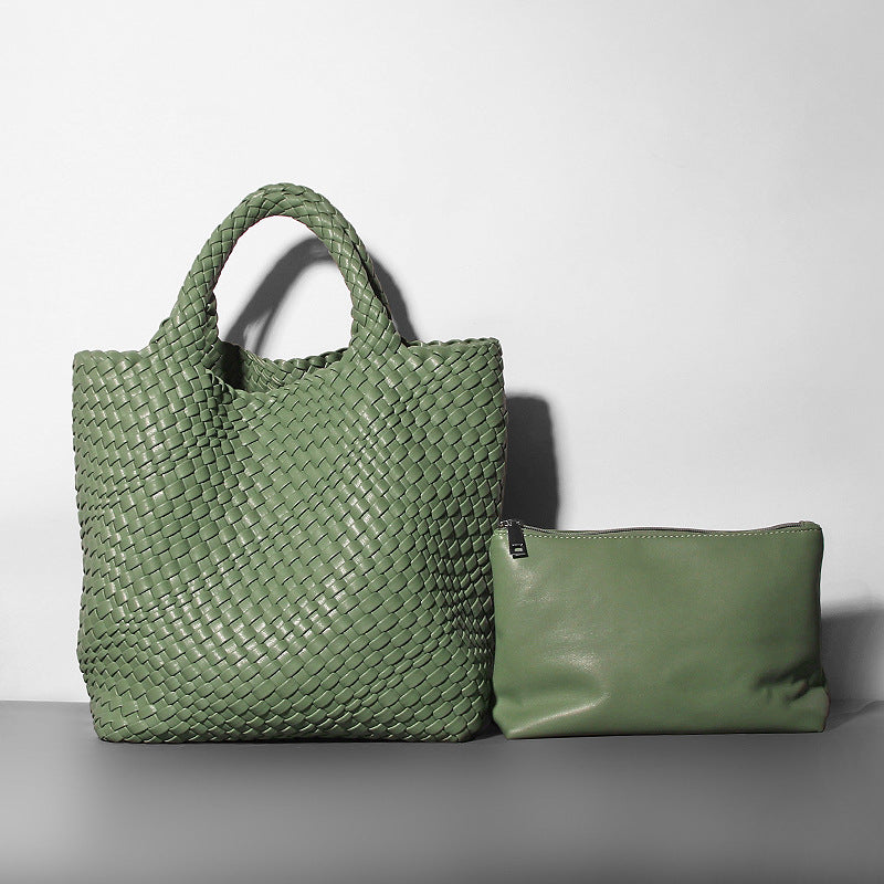 YENTE | Gevlochten Shopper – Zomerse Grote Tas met Binnenpouch