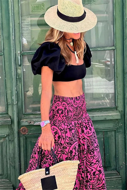 AXELLE | Maxi Rok met Print – Zomerse Lange Rok in Ibiza-Stijl