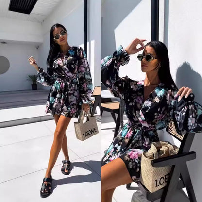 KEISHA | Bloemen Jumpsuit van Chiffon – Luchtig & Vrouwelijk met Tailleband