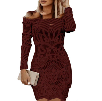 JANICE | Luxe Bodycon Jurk met Lange Mouwen – Elegantie in Zwart, Wit of Rood