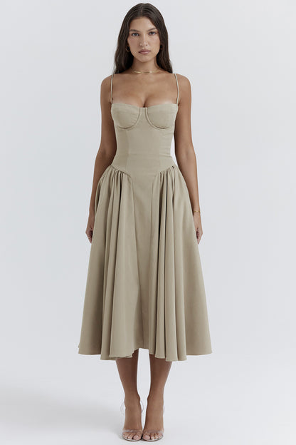 COLETTE | Zomerjurk Dames – Corset Midi Jurk