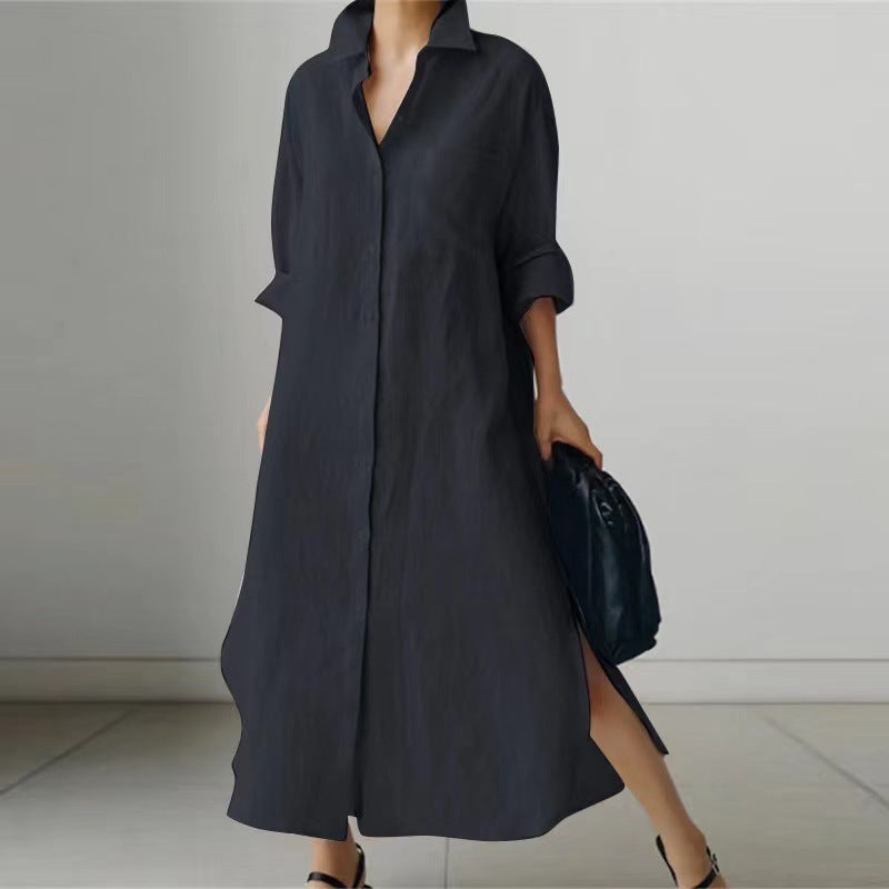 SUSIE | Linnen Look Overhemdjurk – Tijdloos Comfort