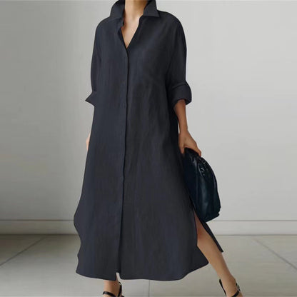 SUSIE | Linnen Look Overhemdjurk – Tijdloos Comfort