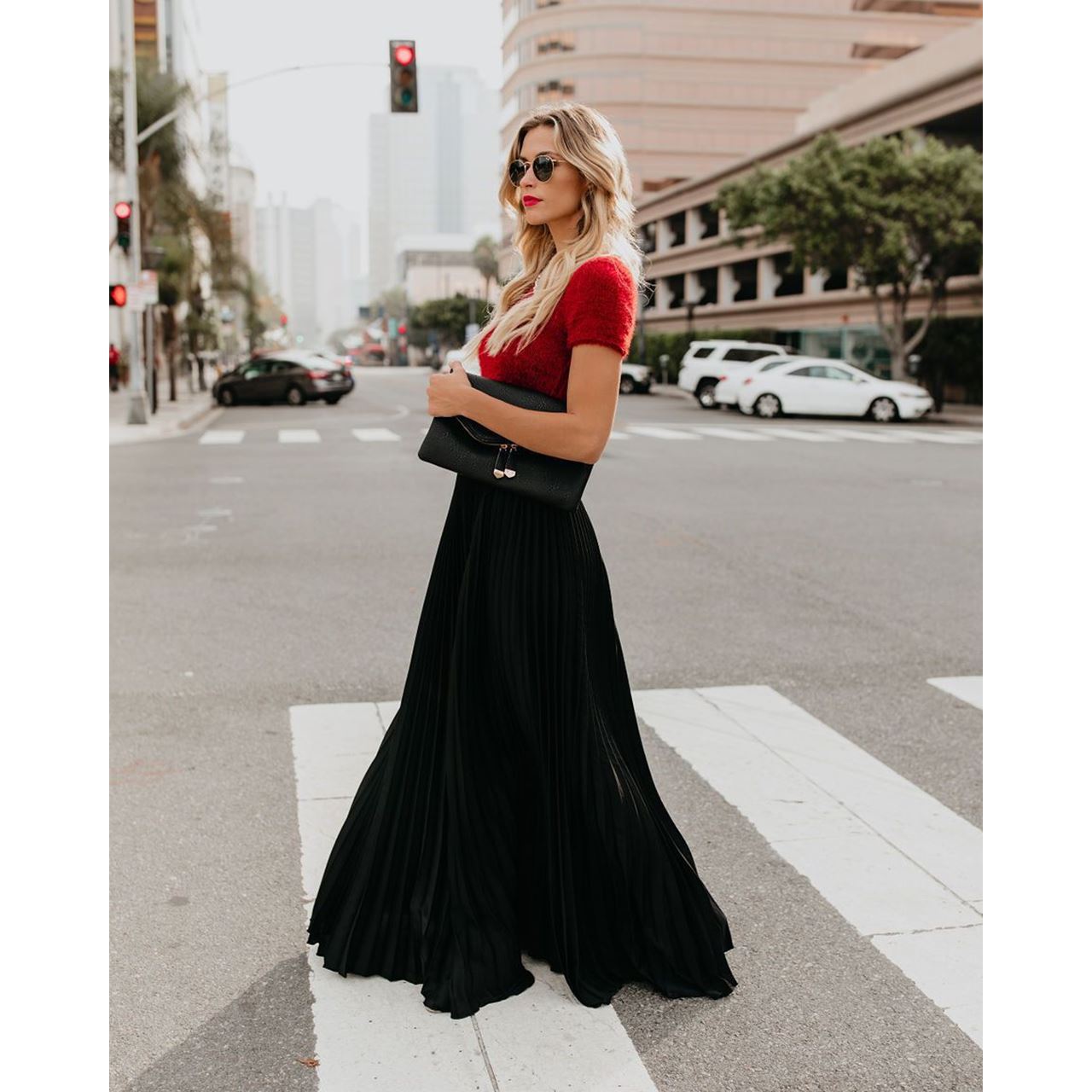 KARLIJN | Plissé Maxi Rok – Satijnlook in Diverse Kleuren | Vrouwelijke Elegantie