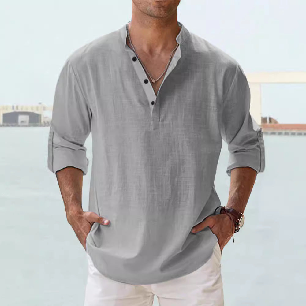WILLIAM | Linnen Look Heren Shirt – Lichtgewicht Casual Overhemd Voor Zomer