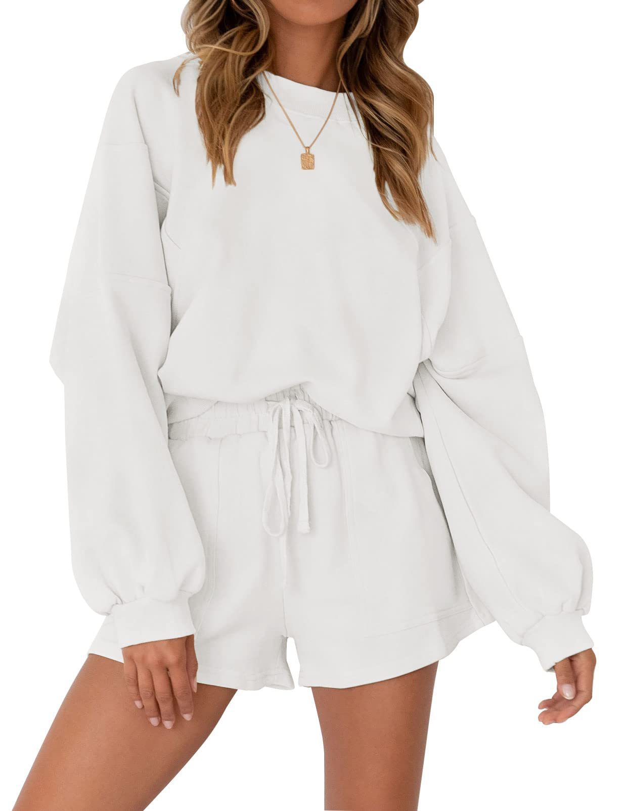 ELYNE | Loungewear Set Dames – Oversized Trui met Short in Pastelkleuren