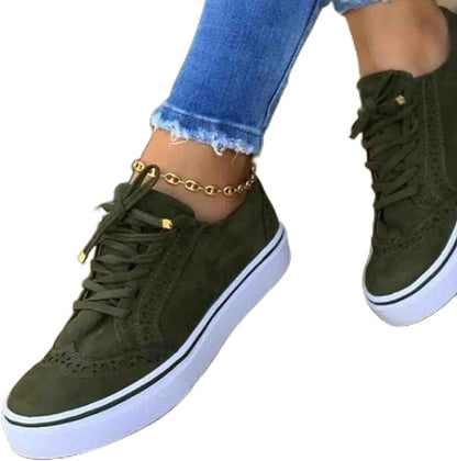 BRITT | Trendy Suède Sneakers voor Dames met Witte Zool