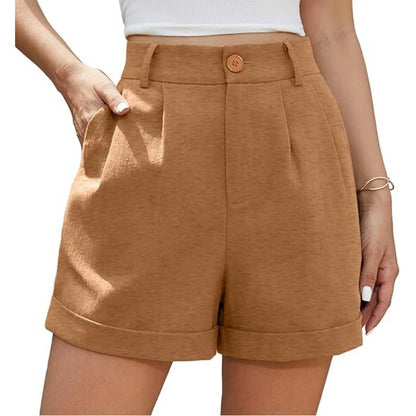 ROSALIE | High Waist Shorts met Omgeslagen Zoom - Zomer Must-Have