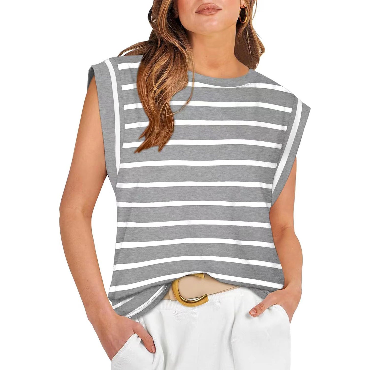 MOLLY | Mouwloze Top met Schouderdetail – Stoer, Vrouwelijk & Tijdloos Casual