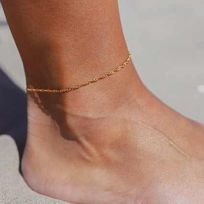 KRISTEL | Gouden Minimalistische Enkelbandjes – Waterdicht Enkelbandje voor Dames