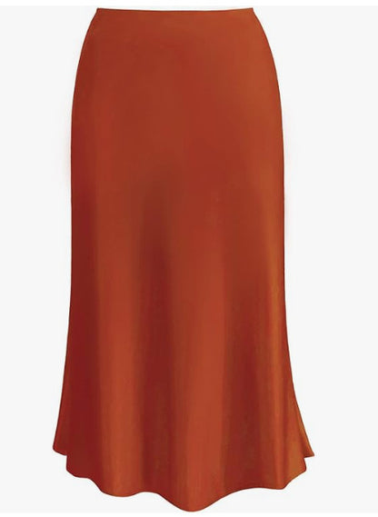 MARLEEN | Satijnen Maxi Rok – Elegante kleurige Rok met Glans & Flow