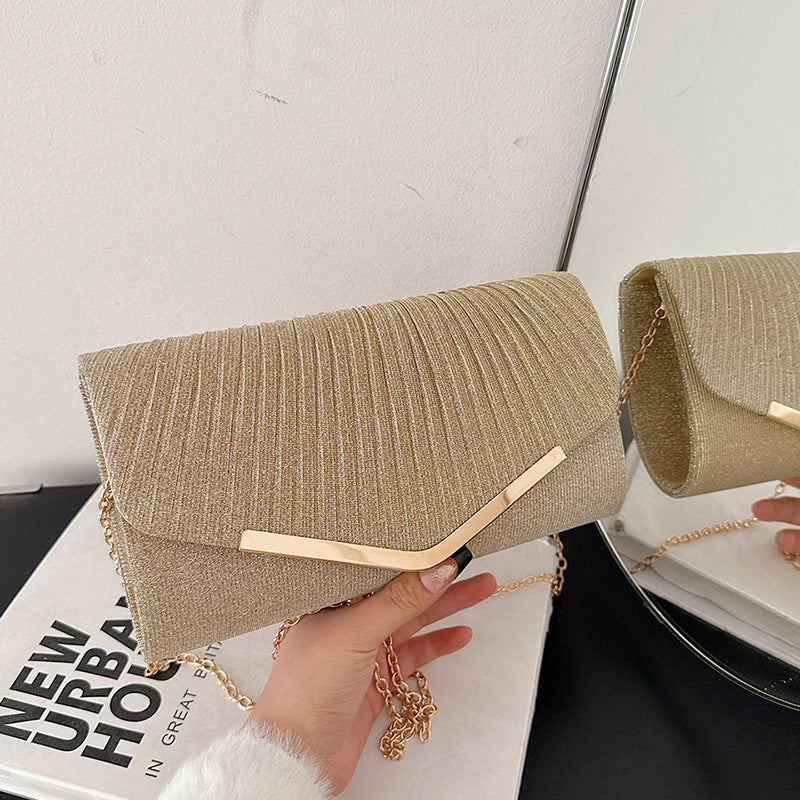 KHEIRA | Glitter Avondtas – Luxe Clutch met Gouden Details