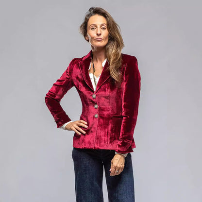 JEANNE | Velvet Blazer Dames – Getailleerde Fluwelen Blazer met Knopen