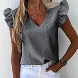 MARILYN | Ruffle Mouw Top – Vrouwelijke Flair met Comfort
