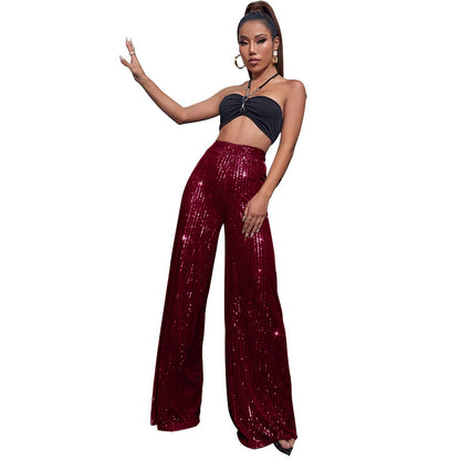 CELINE | Pailletten Palazzo Broek – Glitter Wide Leg Broek in Meerdere Kleuren