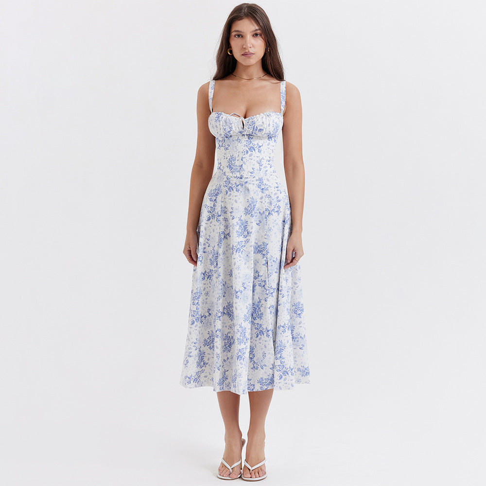 SOPHIE | Elegante Zomerjurk voor Dames met Gestruinde Top en Vloeiende Pasvorm