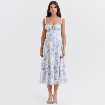 SOPHIE | Elegante Zomerjurk voor Dames met Gestruinde Top en Vloeiende Pasvorm
