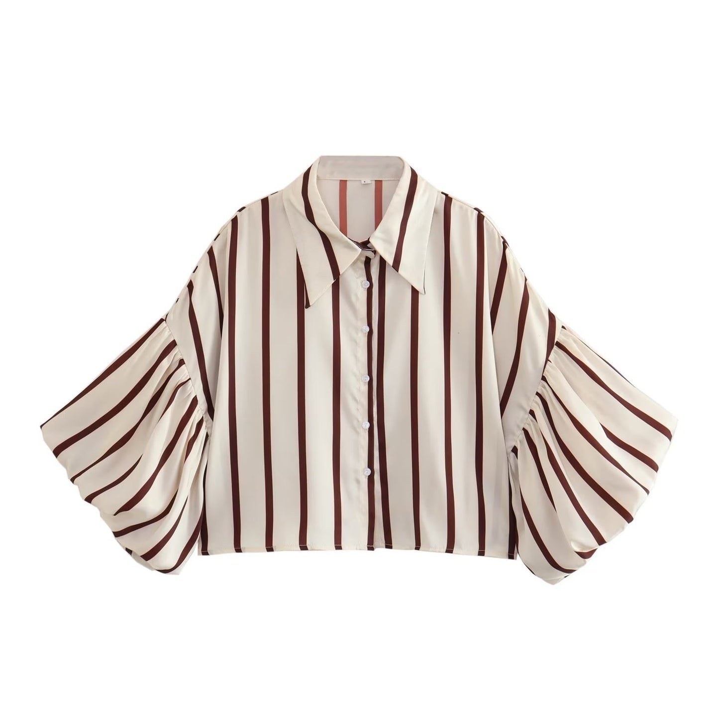 VLINDER | Gestreepte Blouse met Pofmouwen – Stijlvolle Statement Top