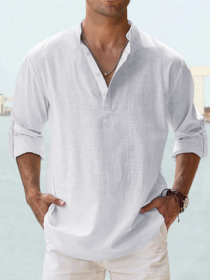 WILLIAM | Linnen Look Heren Shirt – Lichtgewicht Casual Overhemd Voor Zomer