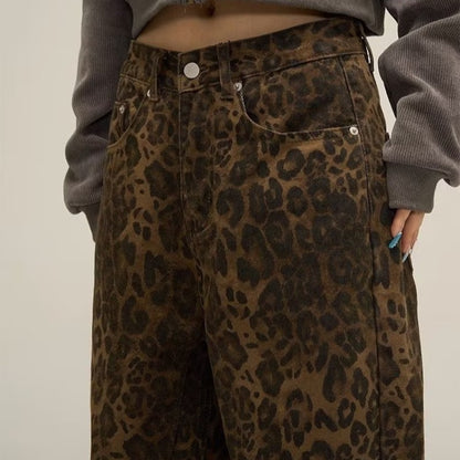 FAUVE | Statement Piece Alert: Leopard Print Wide-Leg Jeans