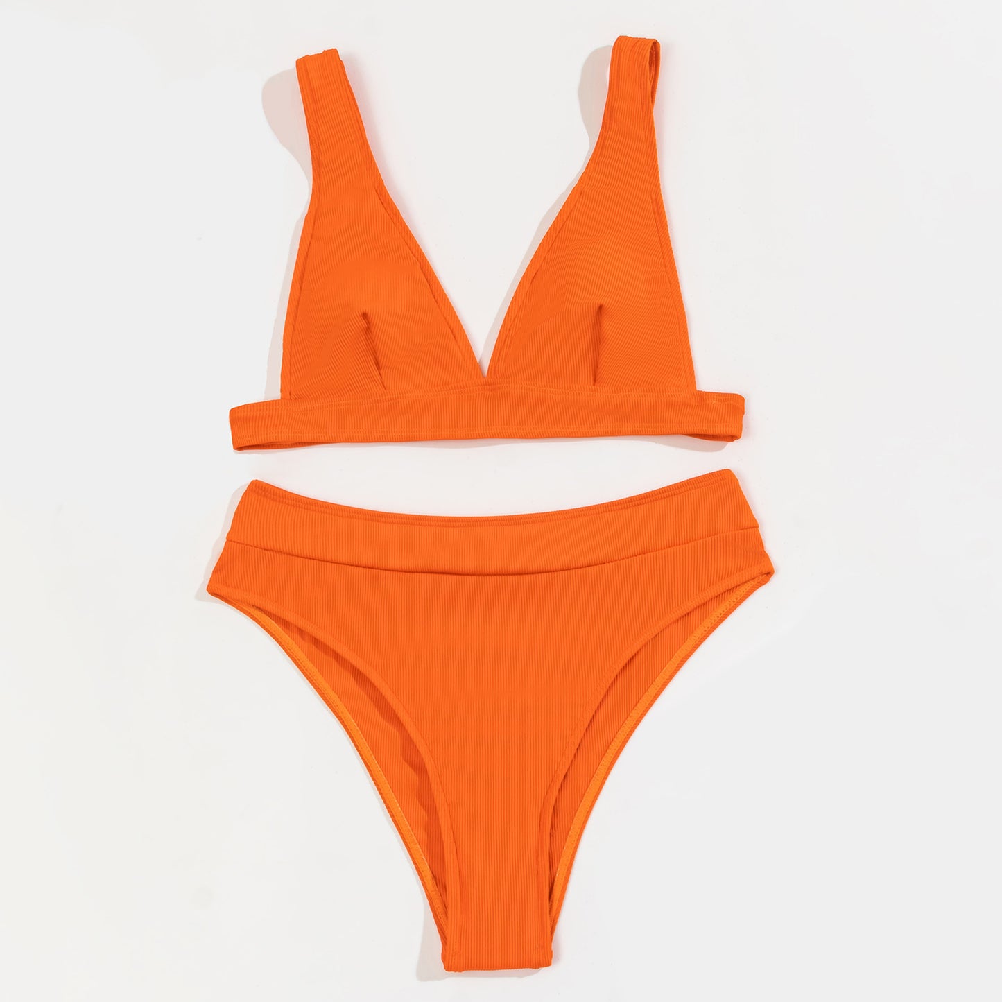 ABBY | High Waist Bikini Dames – Klassieke Bikini Set met V-Hals Top