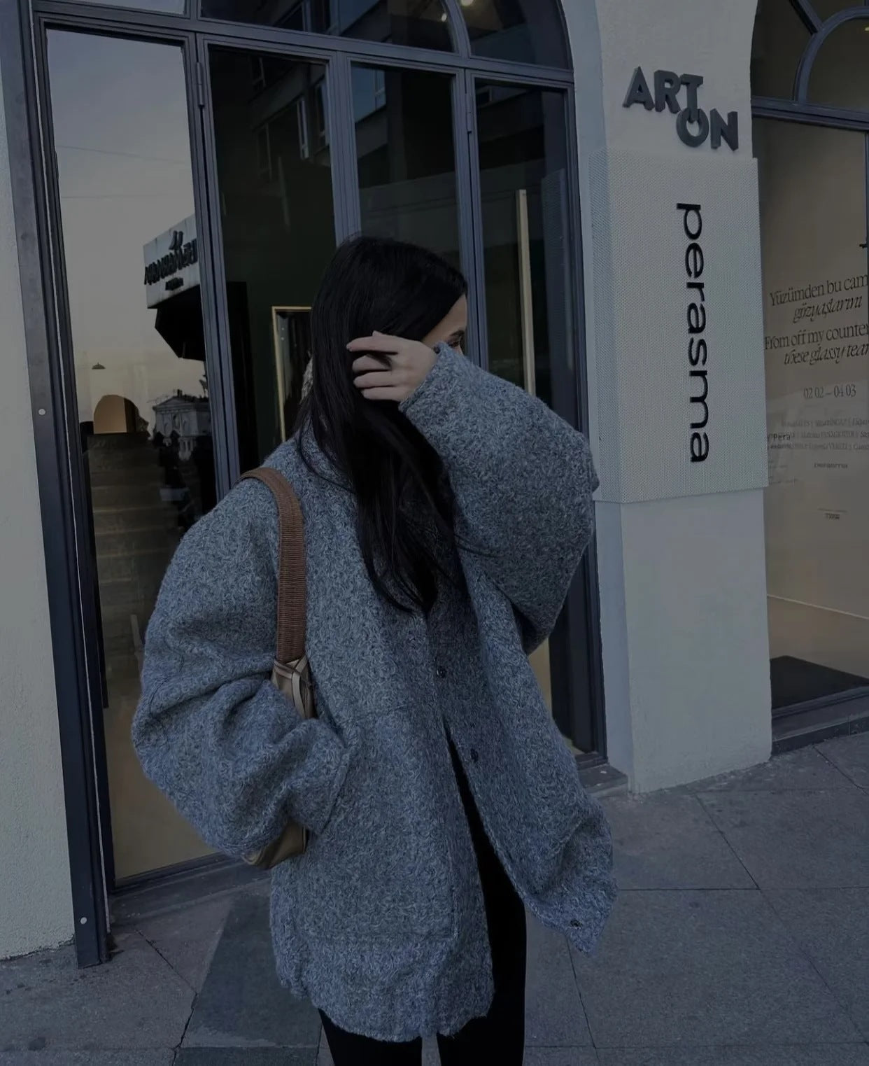 SOFIA | Oversized Damesjas – Trendy Bouclé Look voor Voorjaar & Winter