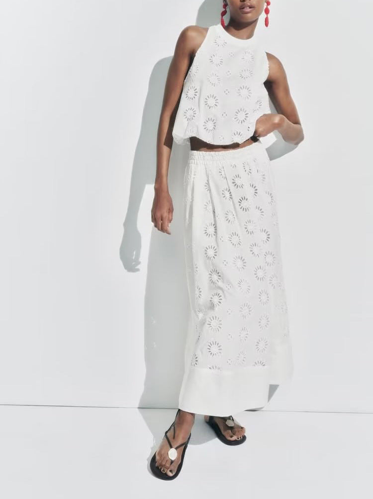 TAYLOR | Geborduurde Zomerset – Top & Rok Los Verkrijgbaar of als Set