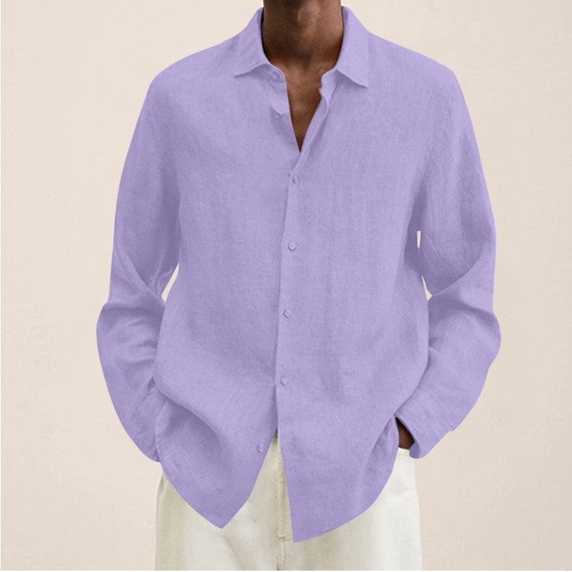 COEN | Heren Overhemd Katoenmix – Elegant & Luchtig Comfort in Paars