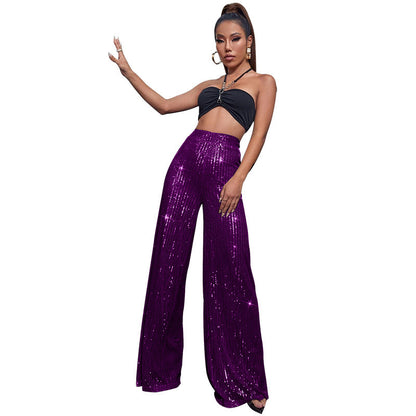 CELINE | Pailletten Palazzo Broek – Glitter Wide Leg Broek in Meerdere Kleuren