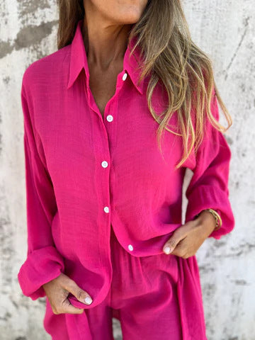 ELINA | Dames Zomerset van Luchtig materiaal – Blouse & Short Combi
