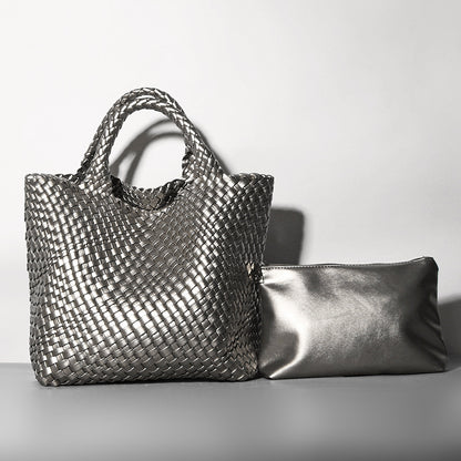 YENTE | Gevlochten Shopper – Zomerse Grote Tas met Binnenpouch