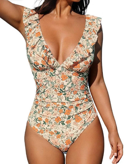 ANASTACIA | Badpak Met Ruches – Elegant Damesbadpak Met V-Hals