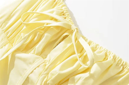 LORENA | Zomerjurk Dames met Corset Top en Split – Romantische Midi Jurk