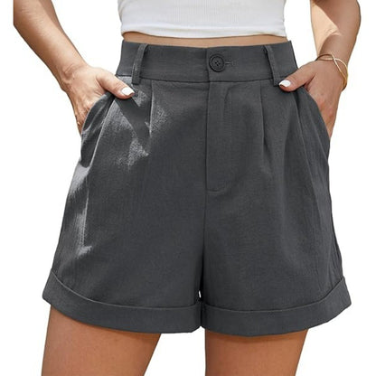 ROSALIE | High Waist Shorts met Omgeslagen Zoom - Zomer Must-Have