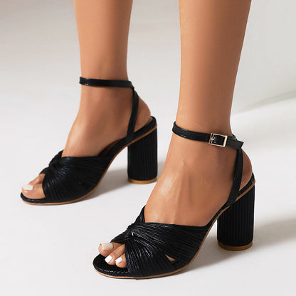 ANNIK | Velvet Block Heel Sandalen – Elegant & Comfortabel