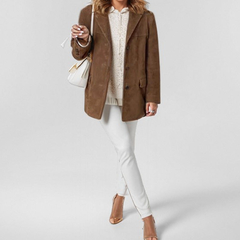 ROBIN | Stijlvolle Leren Dames Blazer – Elegantie en Comfort in Eén